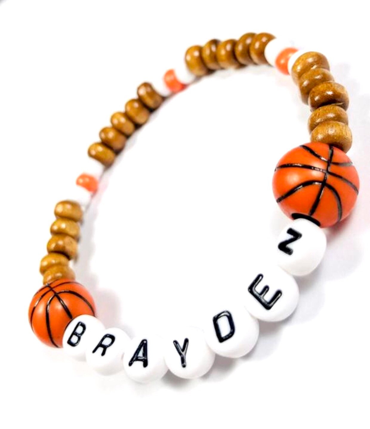Basketball Bracelet Boys Stretch Beaded Party Favors Sports Etsy