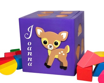 Forest theme nursery baby gift,  top selling toys 2019, woodland theme baby gift, wooden fawn toy, educational toys for toddlers, baby girl