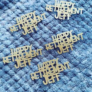 50 Ct Happy Retirement WITH NAME Confetti / Retirement Party Decorations / Retirement Party Confetti / Retirement Party Ideas