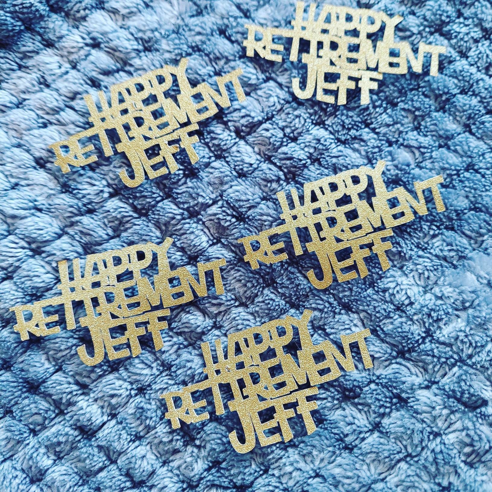 50 Ct Happy Retirement WITH NAME Confetti / Retirement Party Decorations / Retirement Party Confetti / Retirement Party Ideas