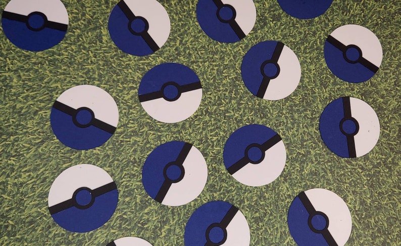 Customizable Pokeball Confetti-Pokemon-Set of 50-Gotta Catch 'Em All image 1