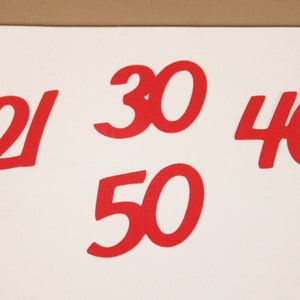 Customizable Double-Digit Number Confetti- 50 pieces-any number-any color