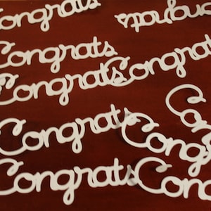 Cursive Congrats Confetti- Set of 50-Retirement-Graduation-Engagement-Baby-Anniversary