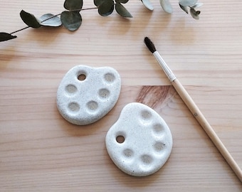 Small ceramic paint palette | Artist hand paint palette | Handmade speckled painter watercolor palette | Unique artist gift | READY TO SHIP