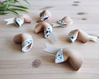 Ceramic fortune cookies | Set of 2 speckled beige handmade textured fortune cookies |  Small unique charming sculpture gift | READY TO SHIP