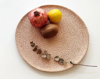 Handmade large ceramic serving plate | Centerpiece ceramic bowl platter | Wabi-sabi organic natural decorative fruit platter | READY TO SHIP