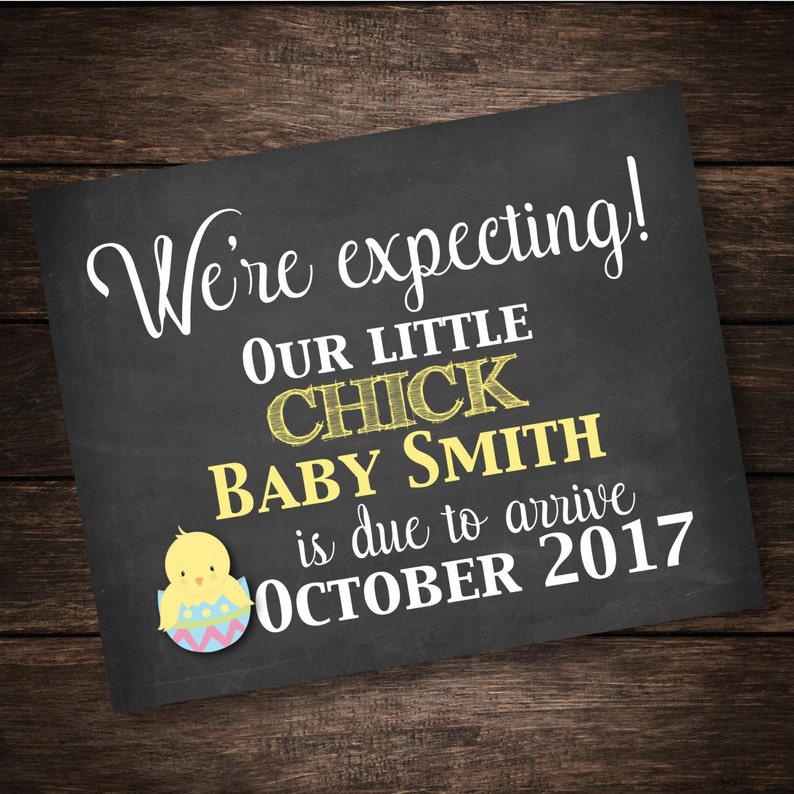 Easter Pregnancy Announcement Pregnancy Reveal Card Sign Etsy