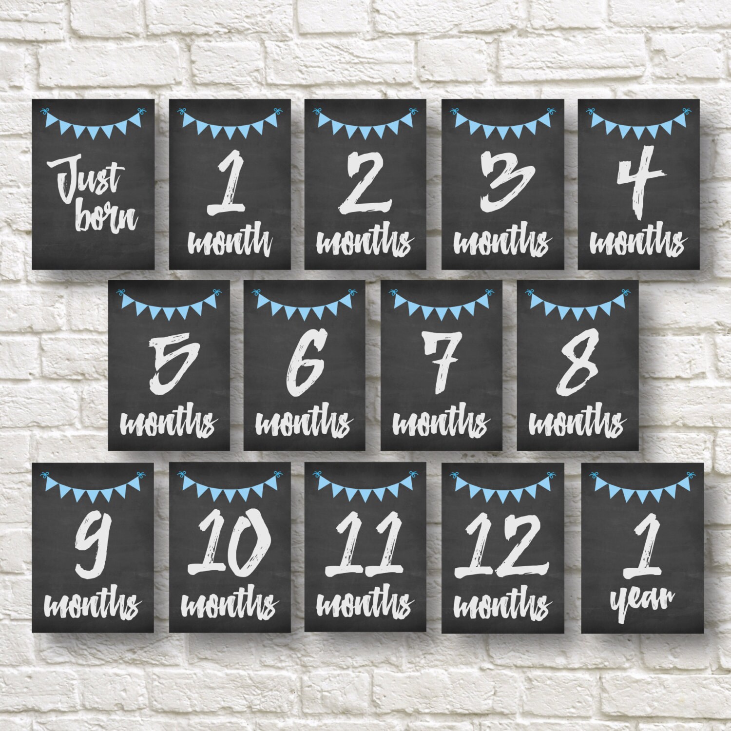 Baby First Year Monthly Baby Signs Month by Month Etsy