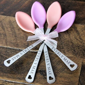Engraved Baby Gift - Engraved Baby Girl Gift - Engraved Baby Spoons - Personalized Baby Spoons - Personalized Baby Girl Gift - Baby shower