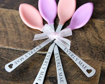 Engraved Baby Gift - Engraved Baby Girl Gift - Engraved Baby Spoons - Personalized Baby Spoons - Personalized Baby Girl Gift - Baby shower