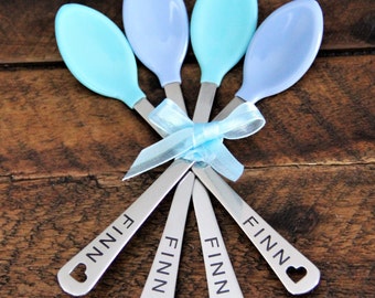 Personalized Baby Boy Spoons - Personalized Baby Gifts for Boys - Baby Boy Gift - Baby Shower Gift - Baby Boy - Set of Two or Four