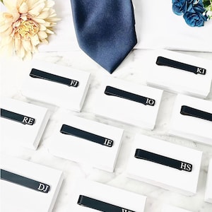 Tie Clips Personalized Groomsmen Gifts Personalized Groomsmen Tie Clips Monogrammed Tie Clips Set of Tie Clips Custom Tie Clips Tie Clip Set
