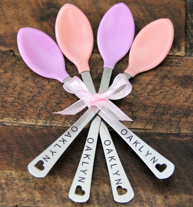 Personalized Baby Boy Spoons Personalized Baby Gifts for Boys Baby Boy Gift Baby Shower Gift Baby Boy Set of Two or Four image 6