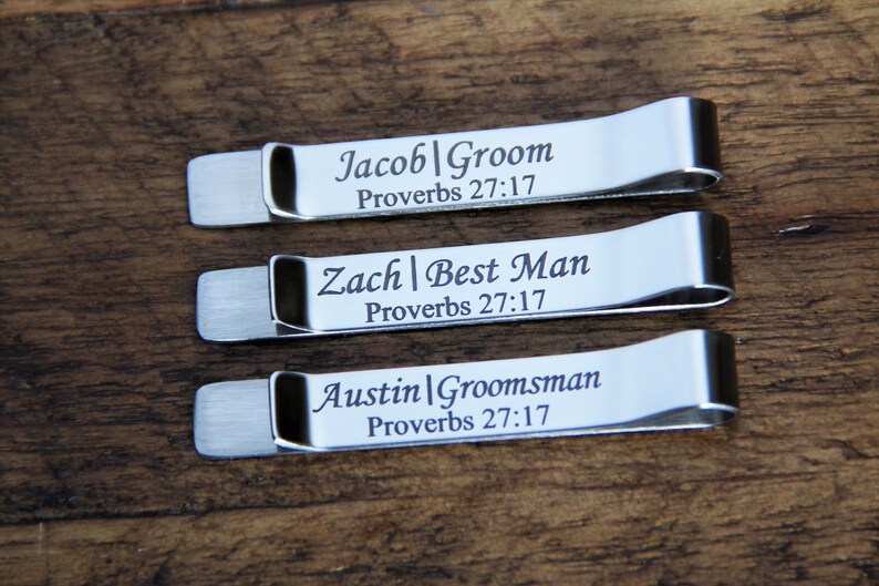 Tie Clips Personalized Groomsmen Gifts Personalized Groomsmen Etsy