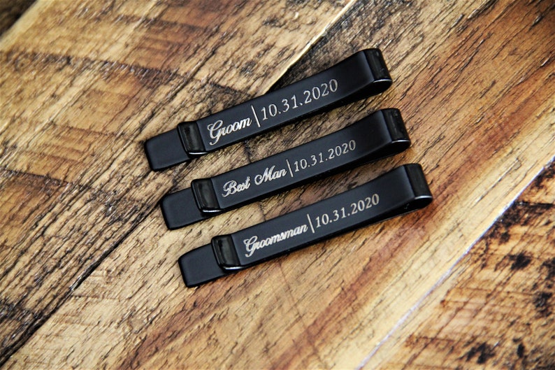 Tie Clips Personalized Groomsmen Gifts Personalized Groomsmen Etsy