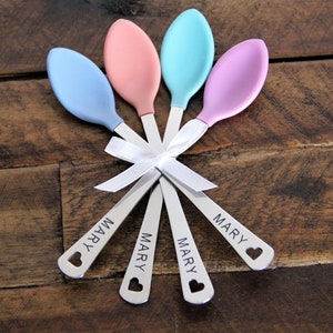 Personalized Baby Girl Spoons Personalized Baby Gifts for Girls Baby Girl Gift Personalized Baby Spoons Baby Girl Set of 2 or 4 image 4