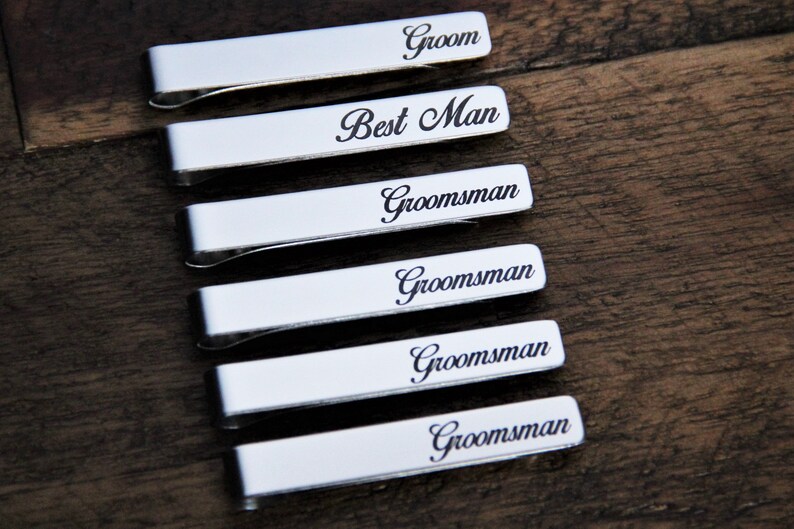 Personalized Gold Tie Clip Groomsmen Tie Clip Wedding Tie Etsy
