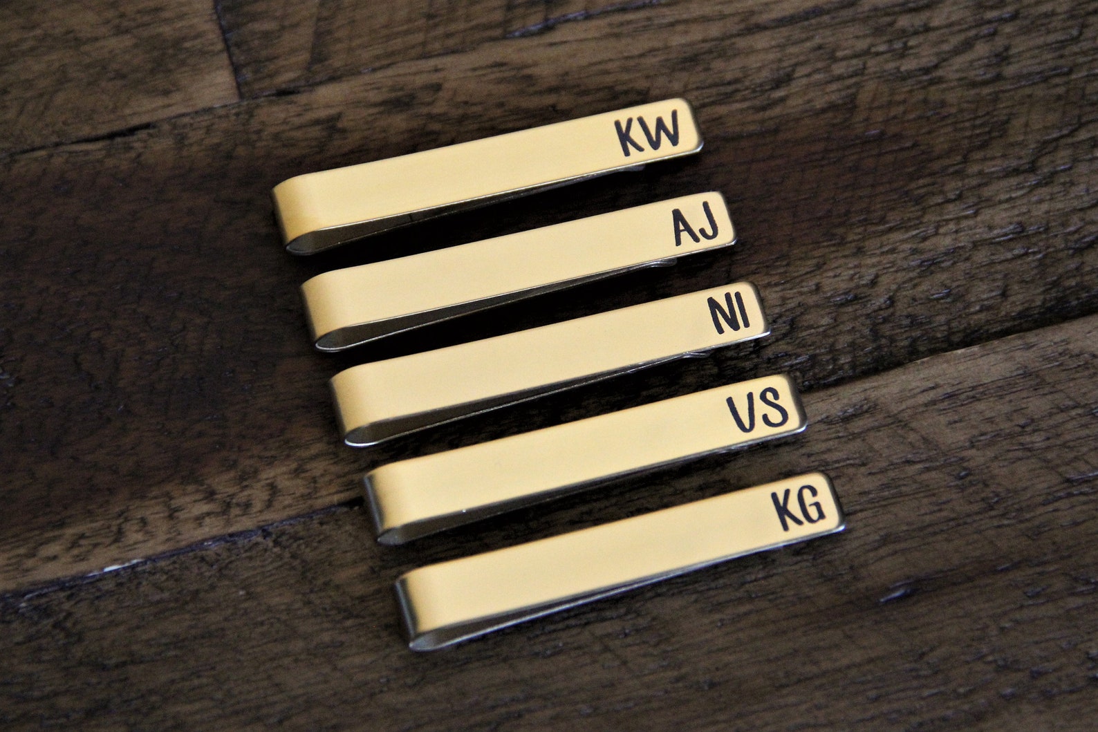 Personalized Tie Clips Groomsmen Tie Clips Gold Tie Clips Etsy