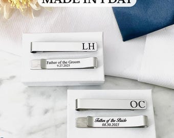 Tie Clip Groomsmen Tie Clip Custom Tie Clip Man Tie Clip Father of The Bride Gift Tie Bar Groomsmen Gift Wedding Tie Bar Personalized Tie Ba