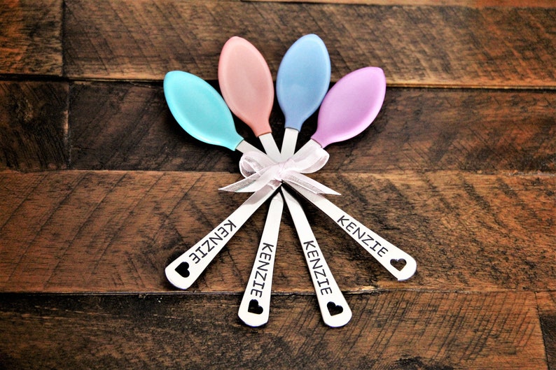 Personalized Baby Boy Spoons Personalized Baby Gifts for Boys Baby Boy Gift Baby Shower Gift Baby Boy Set of Two or Four image 4