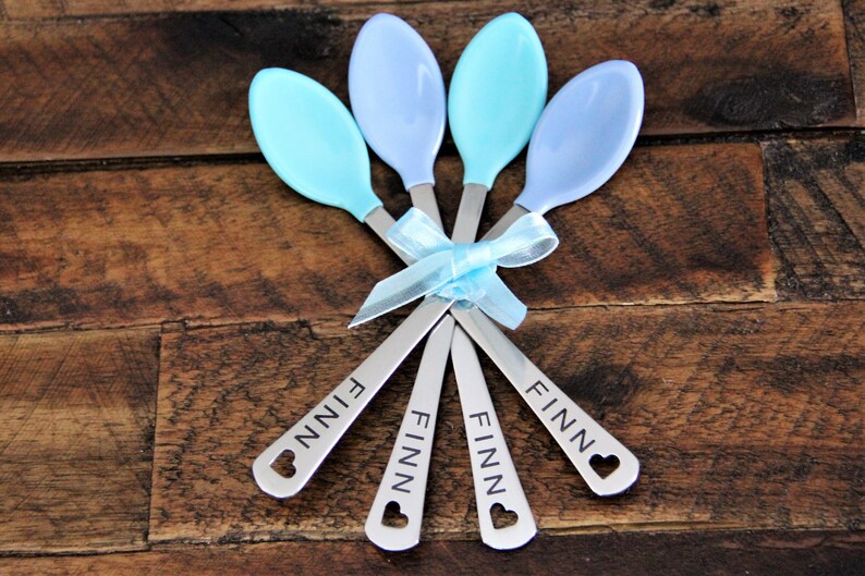 Personalized Baby Boy Spoons - Personalized Baby Gifts for Boys - Baby Boy Gift - Baby Shower Gift - Baby Boy - Set of Two or Four 