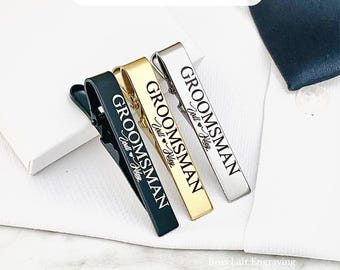 Tie Clip Groomsmen Tie Clip Custom Tie Clip Man Tie Clip Father of The Bride Gift Tie Bar Groomsmen Gift Wedding Tie Bar Personalized Dad