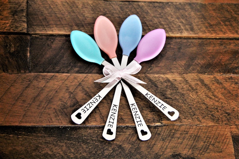 Personalized Baby Girl Spoons Personalized Baby Gifts for Girls Baby Girl Gift Personalized Baby Spoons Baby Girl Set of 2 or 4 image 5