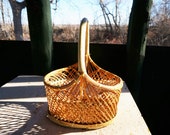 Rustic Woven Wicker Basket Wrapped Handle FREE SHIPPING