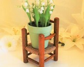 Small Wood and Rush Doll Chair FREE SHIPPING