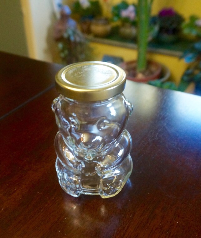 Kraft Peanut Butter Bear Jar with Lid Approx. 3.5 x 4 Inches Etsy