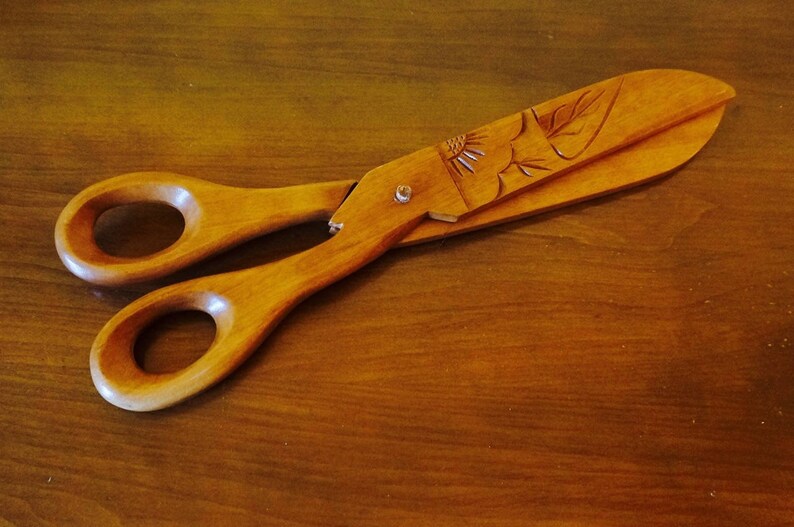 Jumbo Carved Wooden Scissors Approx. 17L x 5.5w Etsy