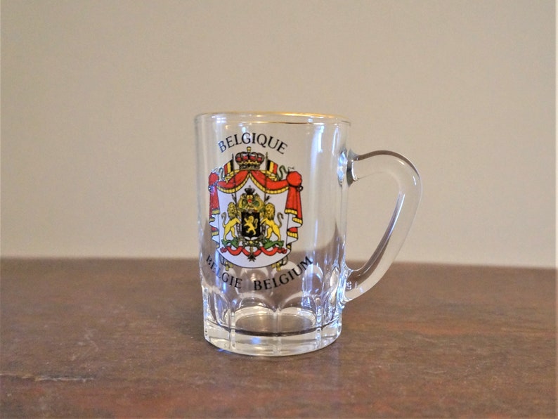 Mini Glass Beer Steins From Belgium Brussels Shot Glasses Etsy