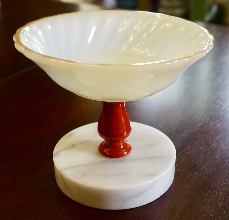 Pedestal Soap Dish Marble Base Glass Bowl Plastic Stem Etsy