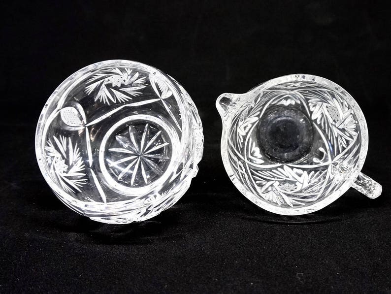 Pinwheel Crystal Cream and Sugar Set FREE SHIPPING Etsy