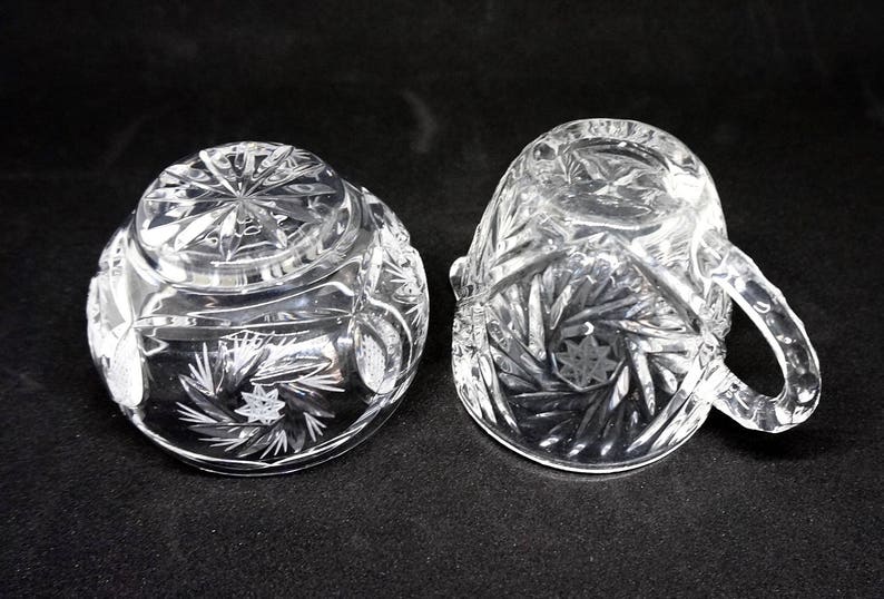 Pinwheel Crystal Cream and Sugar Set FREE SHIPPING Etsy