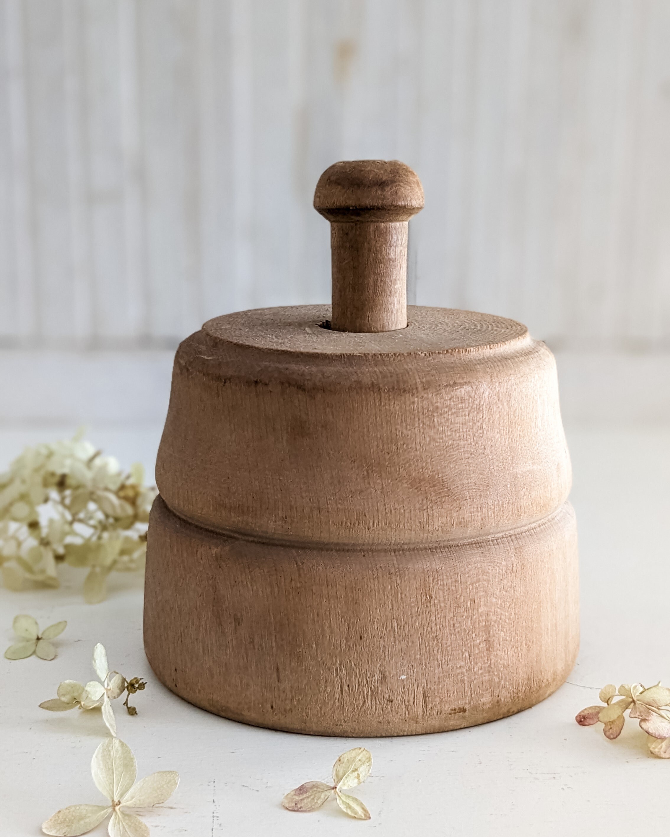 Primitive Butter Stamp Antique Wooden Butter Press Wheat Butter Stamp