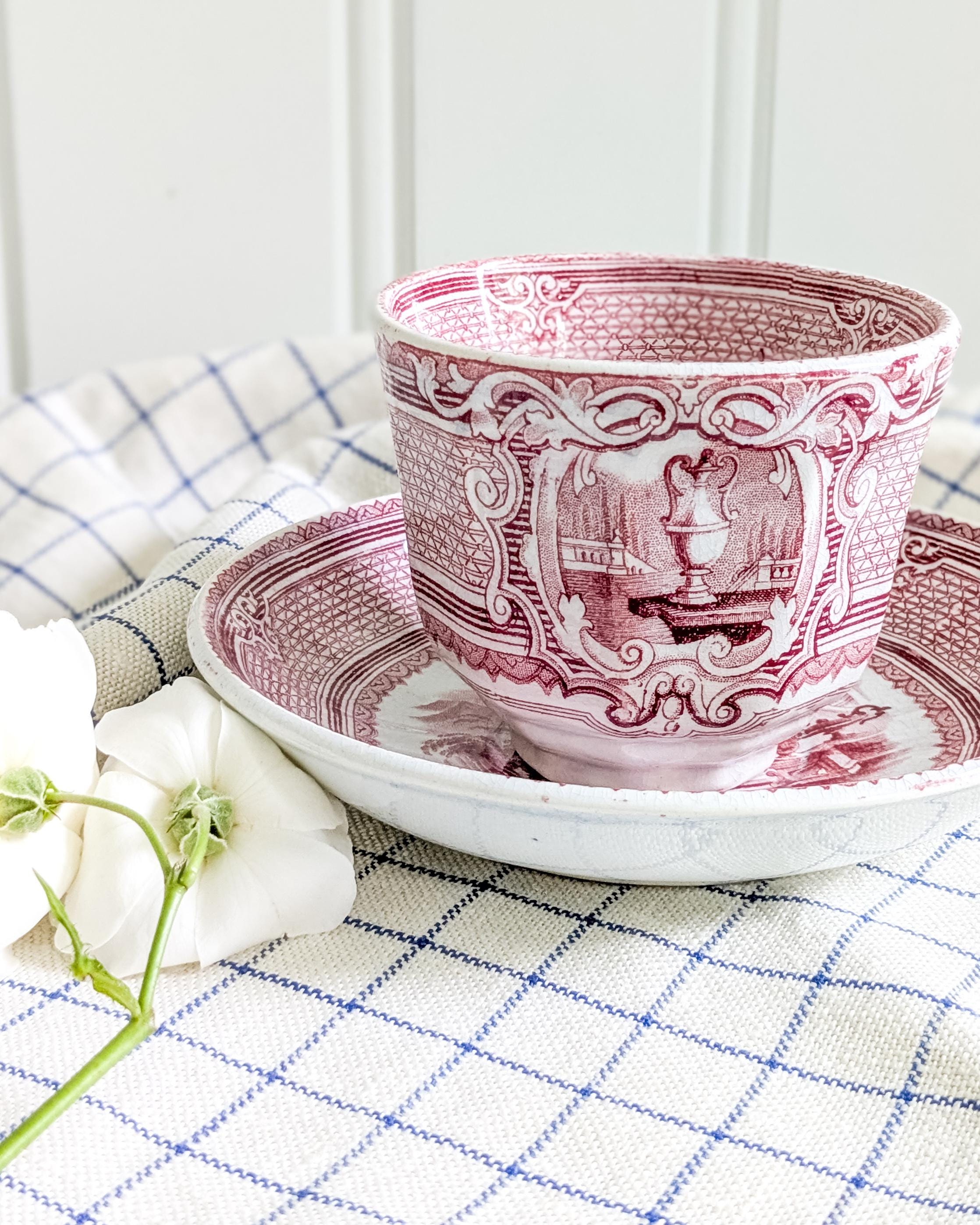 Antique Transferware Red - Etsy