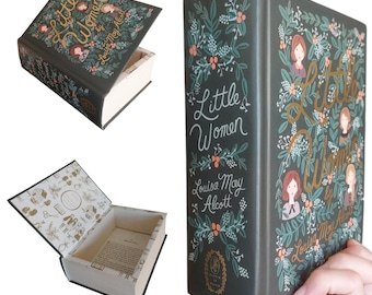 Little Women Hollow Book Safe | Classic Book Safe Hollowed Out Book | Book Box | Secret Money Stash Book | Secret Hidden Card Box | Alcott