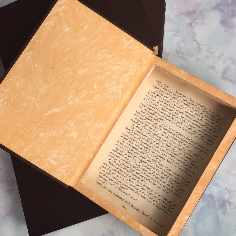Brown Hollow Book Safe Book Safe Hollowed Out Book Book Etsy