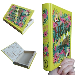 Heidi Hollow Book Safe | Classic Book Safe Hollowed Out Book | Book Box | Secret Money Stash Book | Secret Hidden Card Box Eclectic Puffin