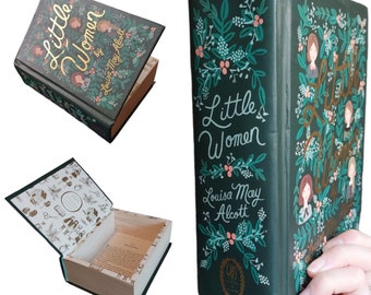 Little Women Hollow Book Safe | Classic Book Safe Hollowed Out Book | Book Box | Secret Money Stash Book | Secret Hidden Card Box | Alcott