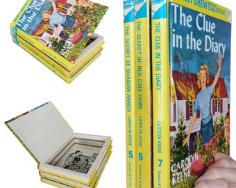 IMPERFECT Nancy Drew Stacked Hollow Book Safe | Hollowed Out Book Box | Secret Book Box | Gift Box | Stash Box | Diversion Secret Money Box