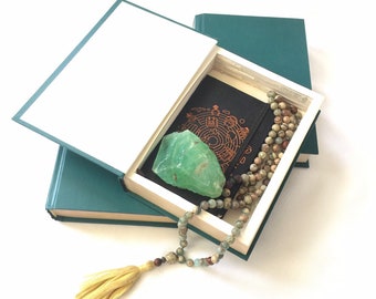 Teal Turquoise Hollow Book Safe | Book Safe | Hollowed Out Book | Book Box | Secret | Gift Box | Stash Box | Diversion | Secret Compartment