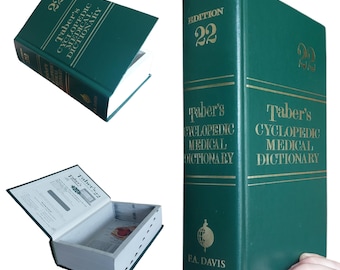 Taber's Medical Dictionary Deep Hollow Book Safe | Hollowed Out Book Box | Secret Book | Stash Box | Fake Book Storage | Secret Compartment