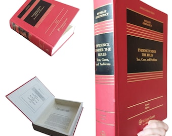 Law Textbook Hollow Book Safe | Hollowed Out Book | Secret Storage Stash Book Gift Box | Diversion Secret Compartment Vintage Evidence Rules