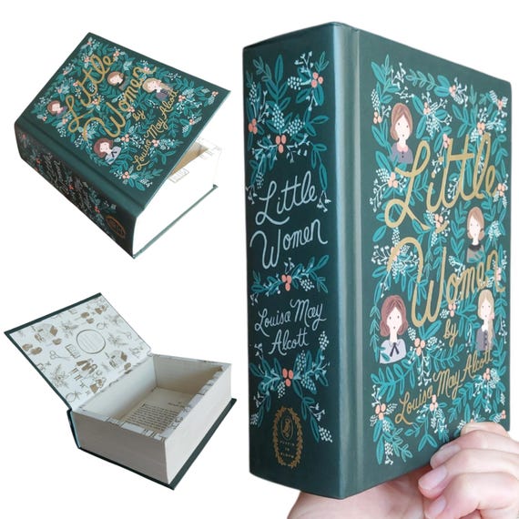 Little Women Hollow Book Safe | Classic Book Safe Hollowed Out Book | Book Box | Secret Money Stash Book | Secret Hidden Card Box | Alcott