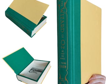 Wizard of Oz L. Frank Baum Hollow Book Safe | Hollow Book Keepsake | Classic Literature Hollow Book Safe | Hollowed Out Book Lovers Box