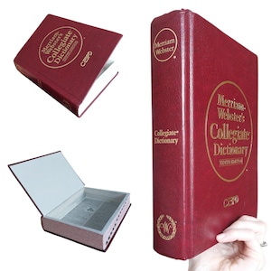 Large Webster's Dictionary Deep Hollow Book Safe | Hollowed Out Book | Secret Storage Book Box | Stash Box | Secret Compartment False Book