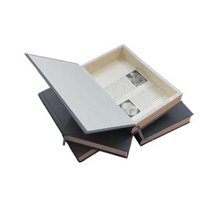 Nonfiction Gray Hollow Book Safe Box | Book Safe | Hollowed Out Book | Gift Box | Hidden Stash Book | Secret Storage Compartment | Vintage