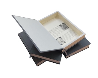 Nonfiction Gray Hollow Book Safe Box | Book Safe | Hollowed Out Book | Gift Box | Hidden Stash Book | Secret Storage Compartment | Vintage